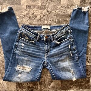 BKE Women's Distressed Jeans - Blue